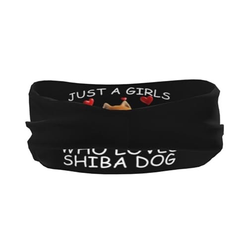 Just A Girls Who Loves Shiba Dog Adjustable Sports Headband Moisture Wicking Sweatband for Running Workout3