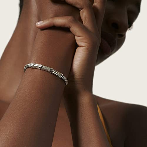 John Hardy Women's Bamboo Silver Station Bracelet, Size S #TOP5