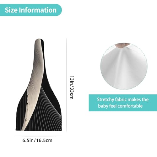 Newborn Baby Hat, Abstract Curves Print Soft Top Knot Beanie Cap, Cute Baby Headwear for 0-6 Months Black4