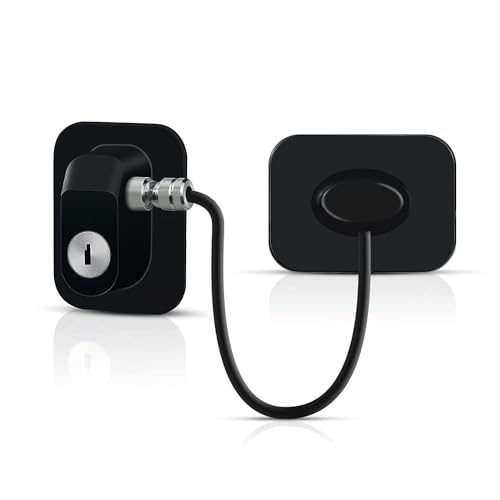 Image of Dangfly Child Safety Device Refrigerator Door Lock with 1 Key and Adhesives, Cabinet Restrictor Cable for Baby and Toddler, Lock for Cupboards, Drawers, Fridge, Wardrobe (Medium, 1, Piece)