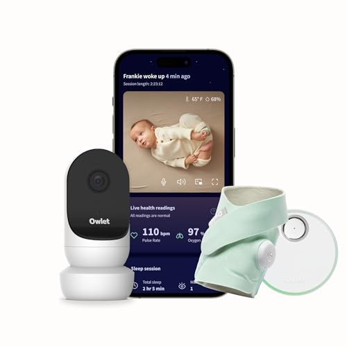 Image of Owlet Dream Duo 2 Smart Baby Monitor - 1080p HD Video Baby Monitor with Dream Sock - Baby Foot Monitor and Sensor Tracks Heartbeat and Oxygen Levels in Infants and Newborns