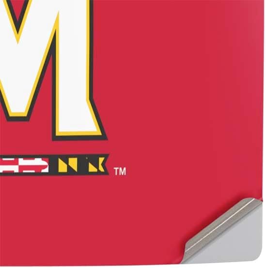 Skinit Decal Gaming Skin Compatible with PS5 Slim Digital Edition Console - Officially Licensed University of Maryland Collegiate Text Red Design