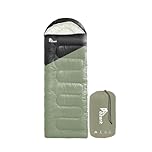 azark Premium Lightweight Sleeping Bag for Adults & Kids, 400 GSM, 4 Season Waterproof Sleeping Bag, Comfortable & Portable, Machine Washable, Camping & Hiking Essential (Black/Green)