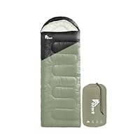 azark Premium Lightweight Sleeping Bag for Adults & Kids, 400 GSM, 4 Season Waterproof Sleeping Bag, Comfortable & Portable, Machine Washable, Camping & Hiking Essential (Black/Green)