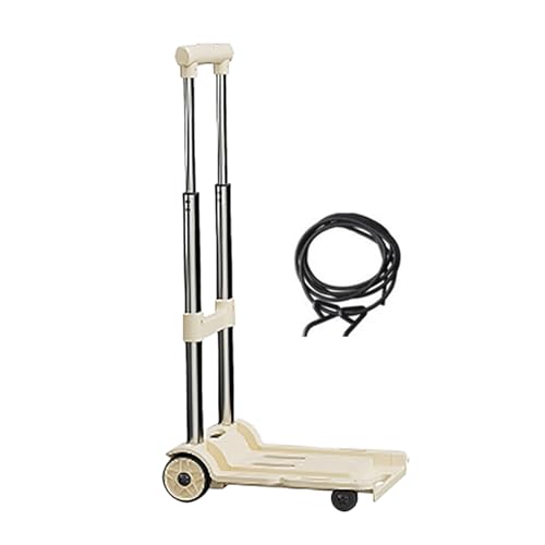 Carretilla de Mano Plegable – portátil Resistente de 220 Libras, carretillas de Mano de Altura Ajustable, Carrito de Equipaje con Cuerda elástica | Compacto para fácil Movimiento, Viajes