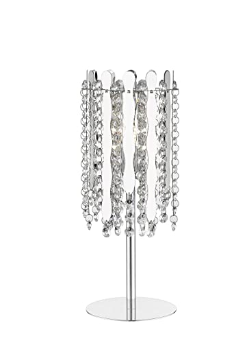Image of Impex Belize 1 Light Table Lamp Chrome Crystal