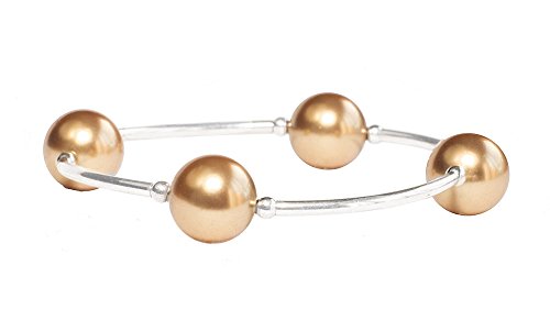 Made As Intended the Blessing Bracelet - 12MM Gold Toned Crystal Pearls