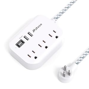 Cruise Ship Essentials – 6Ft Power Strip with USB Ports, Flat Extension Cord with Multiple Outlets, USB Charging Station with Non Surge Protector for Cruise Ship, Travel, Dorm Room Essentials