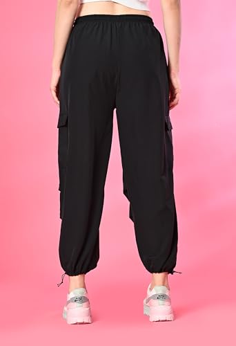 Image of FUNDAY FASHION Women's Regular Fit Mid Rise Solid Lycra Blend Trousers