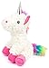 11478 Peluche Unicornio, Small Foot, 23 cm de Alto, Blanco, Melena Arco Iris, Peluche.