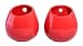 JustNile Set of 2 Petite Ceramic Plant Pots - Oval Flower Pots in Red - Desktop Planters For Succulent Plants