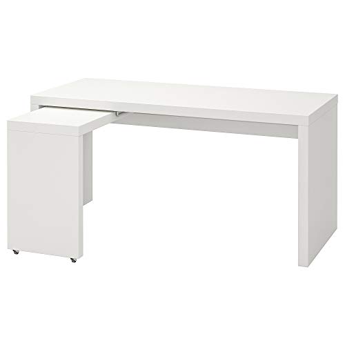 Escritorio MALM con panel extraíble, 151 x 65 cm, blanco