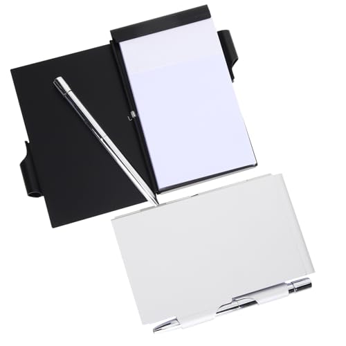 VILLFUL 2個 メタル製ポケットメモ帳 ペン付き 携帯用詰め替え可能ノート 小型ノートブック 耐久性カバー付き 学生 ビジネス 日常用