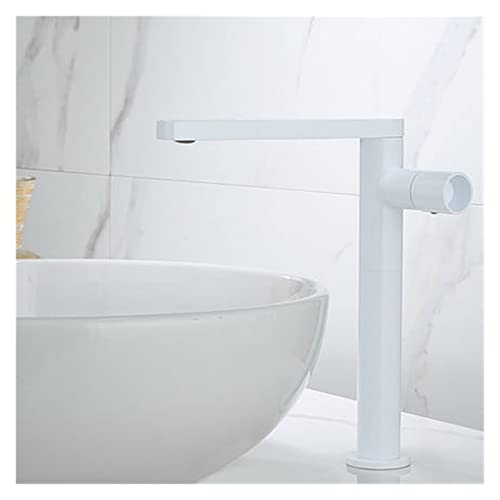 Robinet de lavabo blanc et or pour vasque à poser moderne et épurée - 2