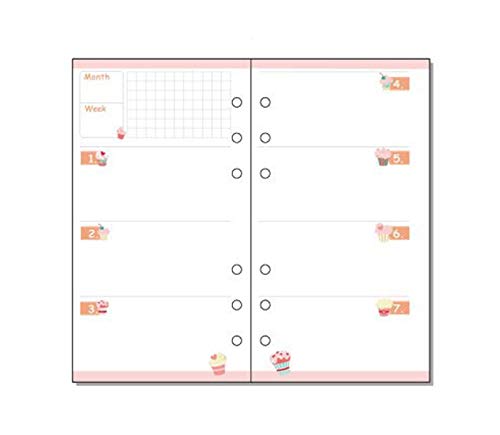 40 Pages A5 / A6 Sheets 6 Holes Colored Notebook Refill Paper for 6 Ring Binder Planner and Notebook Organizer