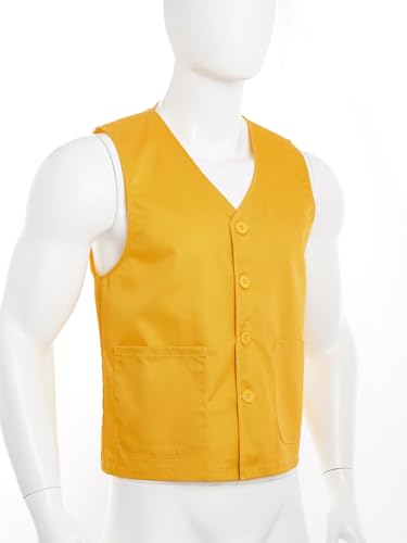 YiZYiF Kids Button Volunteer Vest V-neck Waistcoat Girls Boys Volunteers Activities Uniform Sleeveless Jacket Coat3