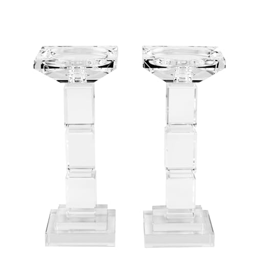 Kitcom Crystal Candlestick Holders for Home Decor Pack of 2,