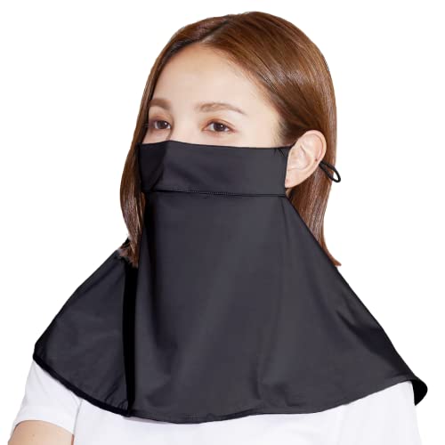 [ラドウェザー] フェイスカバー 息苦しくない uvカット スポーツ フェイスマスク 冷感 熱中症対策 グッズ 日焼け防止 日よけ (ブラック)