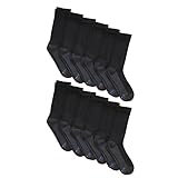 Hanes Men's Big and Tall FreshIQ X-Temp Active Cool Crew Socks, 12-Pack, Black, Shoe Size: 12-14