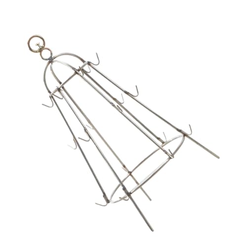 ROMISBABA Support Barbecue Acier Inoxydable avec Crochet Rack Suspendu Pratique pour Cuisson Extérieure et Adapté Camping Pique