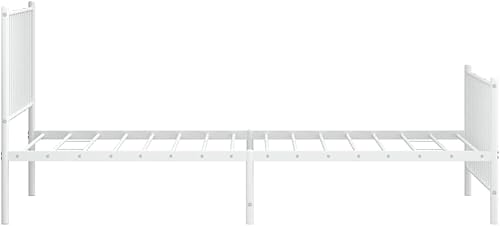 Miniatura 6 de Metal Bed Frame with Headboard Bed Frame Full Platform Bed Full Metal Bed Frames Full Bed Frame with Headboard and Footboard White 39.4"x78.7"