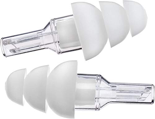 Etymotic Research ER20 High-Fidelity Earplugs (Concerts, Musicians, Airplanes, Motorcycles, Sensitivity and Universal Hearing Protection) - Large, Clear Stem w/ White Tip