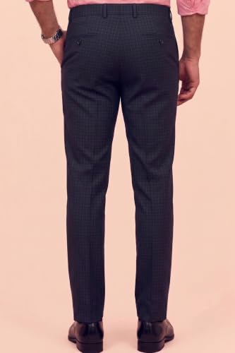 Image of Peter England Men's Slim Fit Mid Rise Premium Formal Stretchable Knit Super Trouser | Comfort Lycra | 360-Degree Stretch