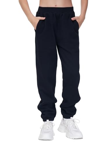 THE GYM PEOPLE Girl's Fleece Tapered Workout Sweatpants Warm Soft Athletic Joggers Pants with Pockets