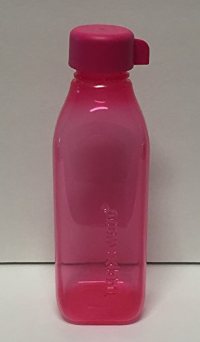 Tupperware ECO Square Water Bottle 16 Oz - Fuchsia Pink.
