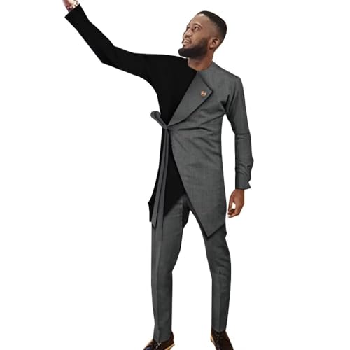 African Men Clothes Dashiki Suits Patchwork African Outfits 2 Piece Mens Formal Attire Nigerian Clothing Party Wear