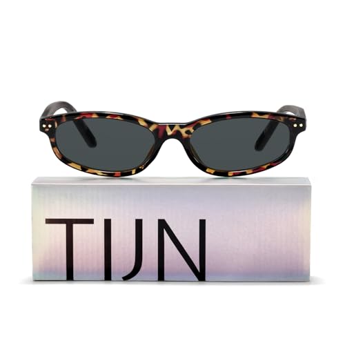 TIJN Vintage Cat Eye Sunglasses Women Retro Oval Frame UV400 Polarized Sun Glasses Lightweight Sunnies Small Face(Tortoise) 07. Tortoise With Grey ( Cat Eye )