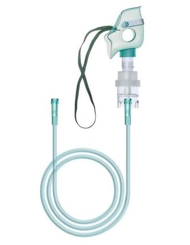 Pediatric Oxygen Mask with 7 Feet Tubing Adjustable Elastic Strap DEHP-Free Latex-Free for Children 2 Pack