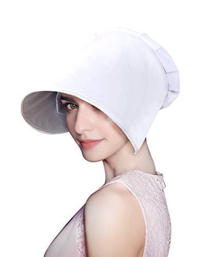 Handmaid s Tale Bonnet Head Cover Cap HAT 2 in one Cosplay Handmaiden White