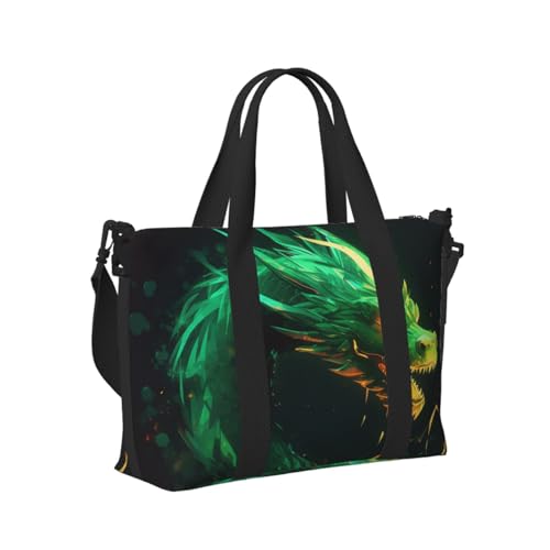 Travel Duffel Bag for Men Gym Bag, Chinese Dragon Luggage Bag with Shoulder Strap, Large Gym Tote Bag for Women, Weekender Overnight Bag, Foldable Carry on Bag for Airplane2
