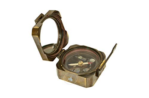 Kelvin & Hughes Natural Sine Brunton 1917 Compass Brass Mining Compasses, Brass Pocket Compass Outdoor Navigation Tools #TOP1