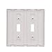 Eaton PJS2W Polycarbonate 2-Gang Screwless Toggle Switch Mid Size Wall Plate, White