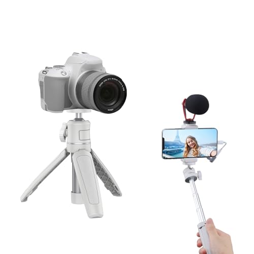 MT-08 White Mini Tripod for Camera, 1/4