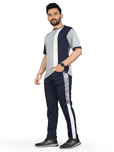 Image of Cotton Blend Night Suit /Summer Suit for Men, Stylish Regular Fit Half Sleeves T-Shirt & Lower Set | Soft Cord-Set Track Suit for Boys | Ideal for Casual Outings, Gym, Workout