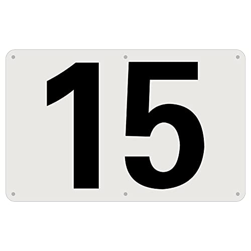 SICHENG アルミ板駐車場番号札防水.耐候 スクリーン印刷金属ベーキングワニス 径4.8φmm穴×6隅 ナンバープレート プレート看板 駐車場 数字 番号 標識 表示 屋内外対応