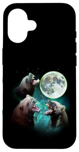 Three Wolverines Howl At Moon 3 Wolfs pfB X}zP[X iPhone 16 p