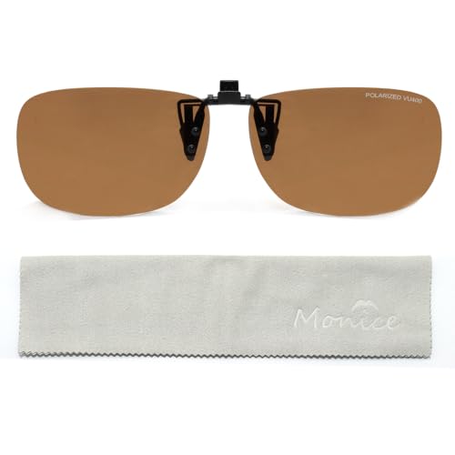 Image of MONICE Fishing Clip on Flip up Polarized Sunglasses Fit Over Prescription Glasses Driving UV Protection Gift Men Women