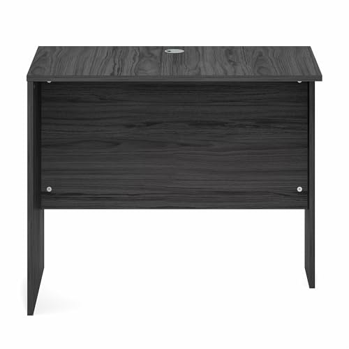 Image of Furinno Roger Office Desk Return, 35 Inch Rectangular Desk Return for Executive Desk, Reversible Return with Cord Grommet, Scratchproof and Water-Resistant, for Home Study, Office, Coastal Grey