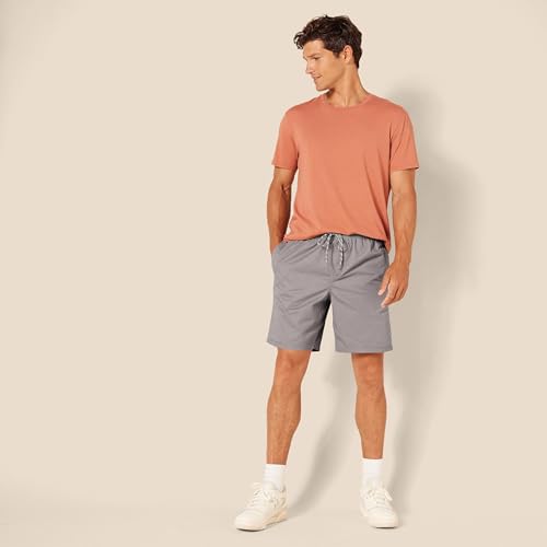Image of Amazon Essentials Men's 8 inch Inseam Relaxed-Fit Cotton Drawstring Pull-On Walk Shorts, Summer-Weight
