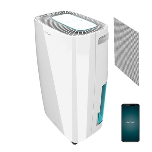 Cecotec Deshumidificador de 2,5L BigDry 4000 Expert Connected Extra. 10 L/día, Depósito Extraíble, Control por Wi-Fi, Pantalla LED, Control Táctil, Temporizador 24h, 2 Velocidades, Cobertura 105m³