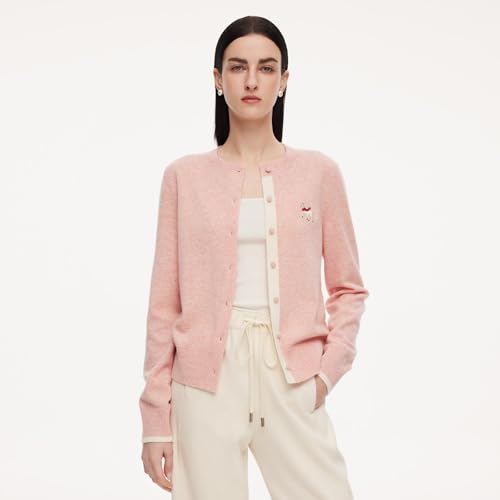 Image of GOELIA Women Wool Blend Lightweight Cardigan Sweaters 2026 Spring Business Casual Solid Long Sleeve Knitted Cardigan Top