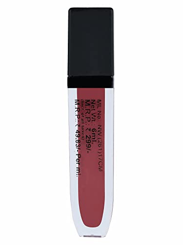 Image of Ultra Pigmented Smudeproof Super Hydrating Single Coat Application Matte Liquid Lipstick, 6ml (Paraben Cruelty Free) (Pinky Rest)