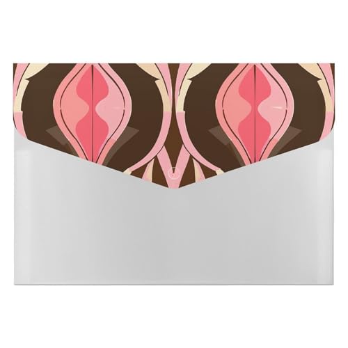 Peach and Brown Style Organ File Folder A4 Size Plastic Folder with 6 Pocket Portable Receipt Bill Paper Organizer for Home Office Pocket Folders