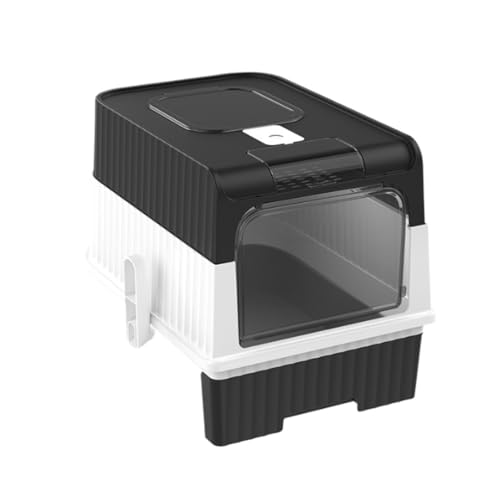 YOROXRG 猫用トイレ 大型 密閉式 猫砂の飛び散り防止 臭い防止 引き出し式 消臭ネコのトイレ お掃除楽 清潔トイレ 折りたたみ スコップ付き 猫用品 密閉型猫用トイレ 全年齢猫用 上から出る 密閉式カバー付き