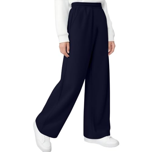 Children's Sweatpants Elastic Waist Solid Sports Pants Straight Leg Pants Pockets Casual Outerwear Sweatpants4