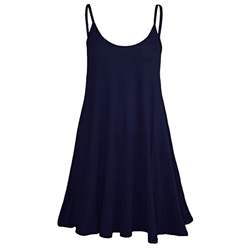Vestido de camuflaje azul de viscosa con tiras ajustables y caída ligera talla grande